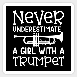 Never Underestimate A Girl With A Trumpet Marching Band Cute Funny Sticker